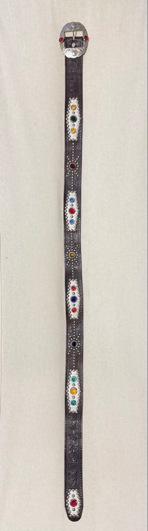 ⭐️美品⭐️レア⭐️エースウエスタンスタッズベルト⭐️マルチカラーストーン⭐️34インチ