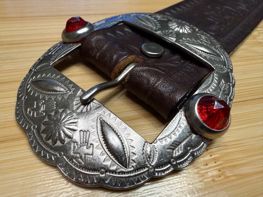⭐️美品⭐️レア⭐️エースウエスタンスタッズベルト⭐️マルチカラーストーン⭐️34インチ