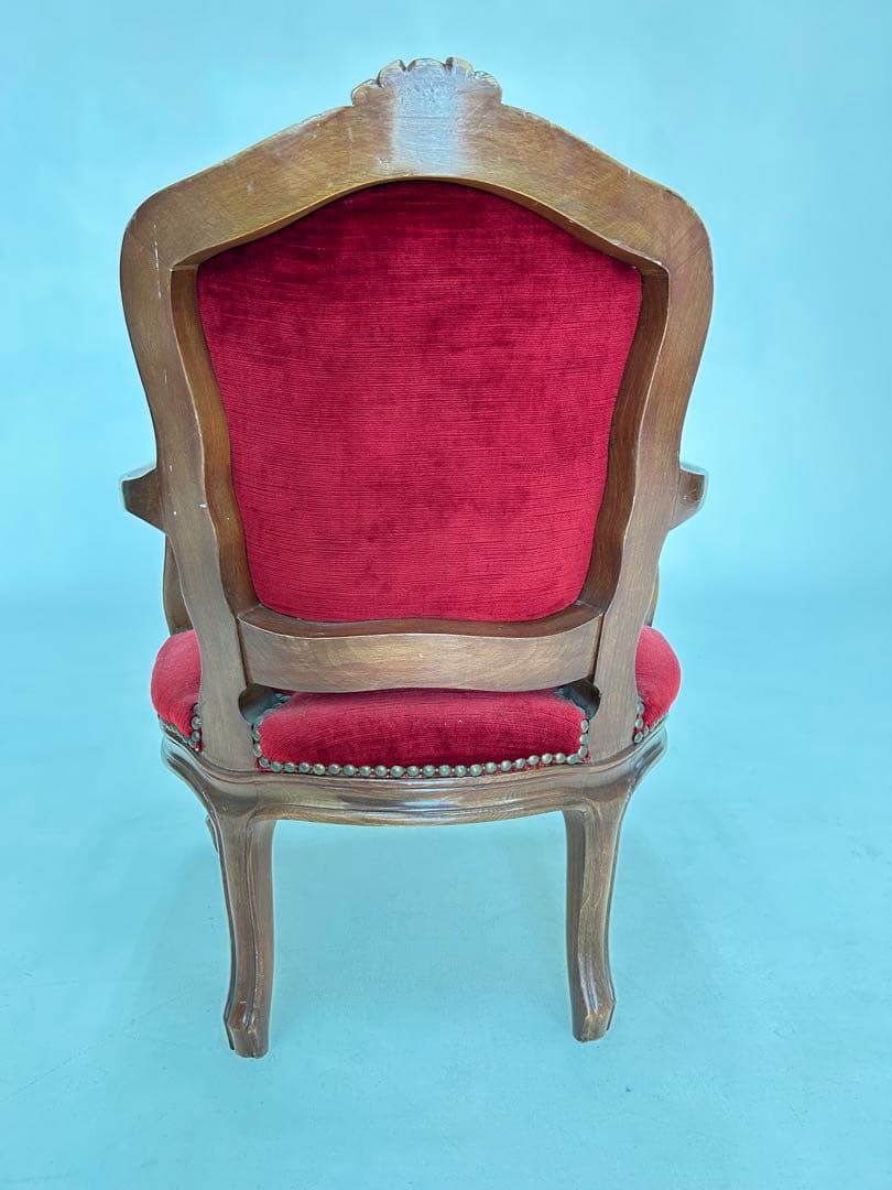 ロココ調アンティーク クラシック 赤いベルベットチェア