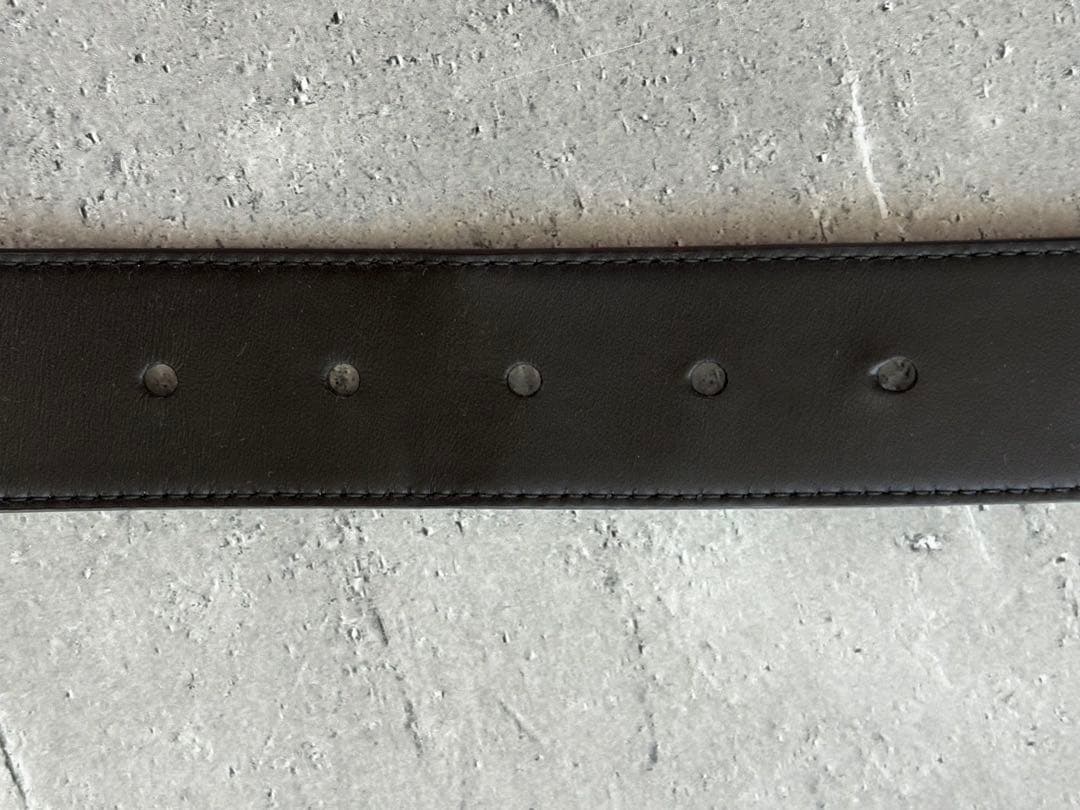 RさまPRADA プラダ サフィアーノレザーバックルベルト ブラック　34/85