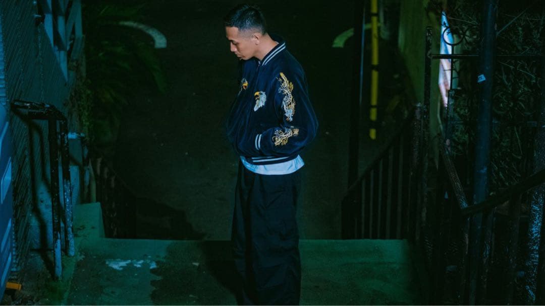 【JJJ着用】　希少　スカジャン　鷲　ドラゴン　別珍 キルティング　ベトジャン