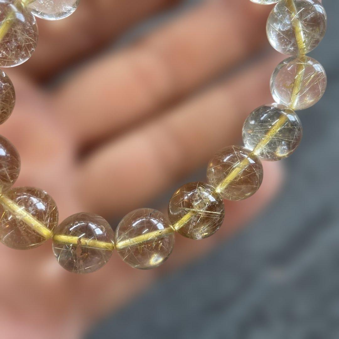 ルチルクォーツ ブレスレット 13mm ~14mm 17.5 cm