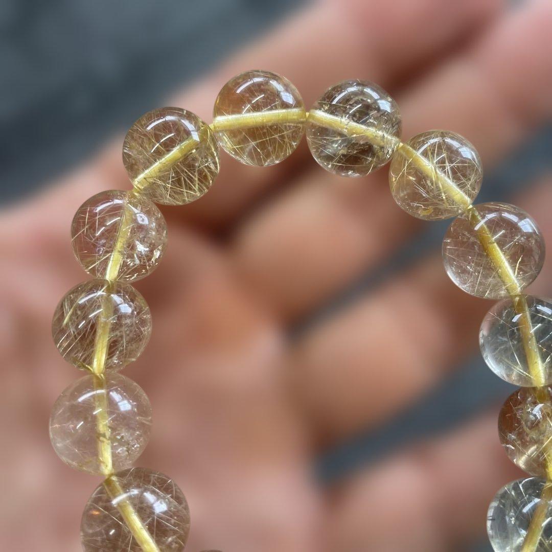 ルチルクォーツ ブレスレット 13mm ~14mm 17.5 cm