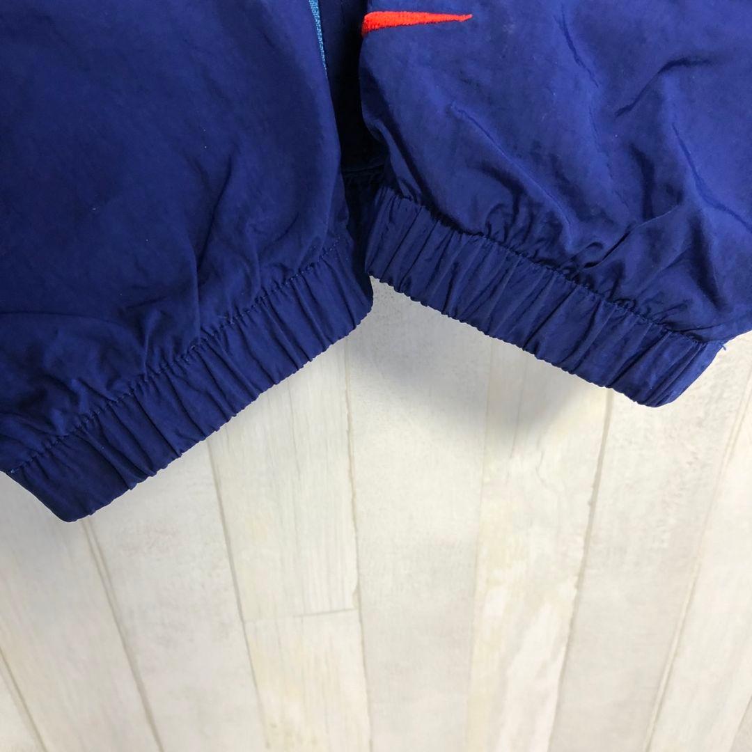 Nike　ナイキ　スウッシュ刺繍　ナイロンジャケット　青　ブルー　L XL 古着