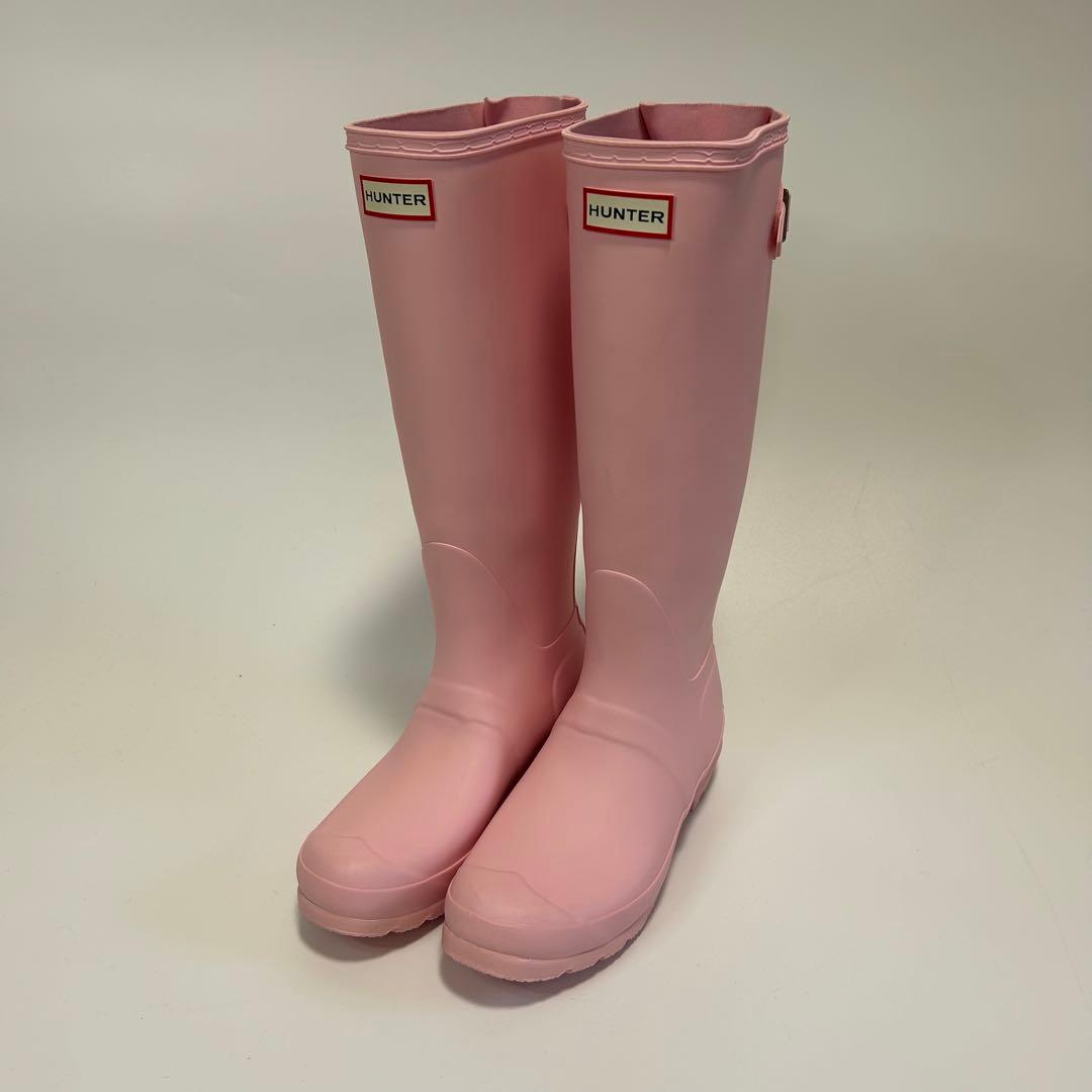 【極美品】HUNTER 長靴 レインブーツ ピンク 24㎝