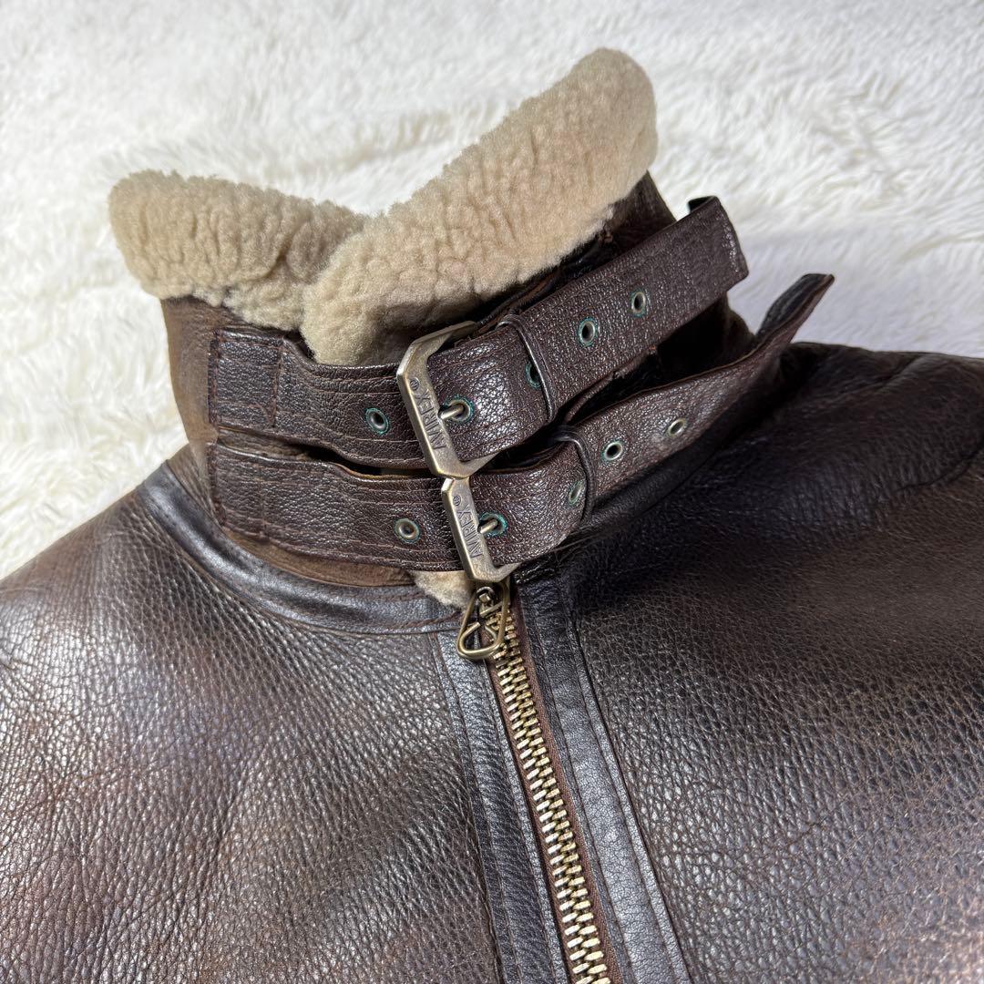 【USA製】 AVIREX B-3 ムートン フライトジャケット 40 短丈