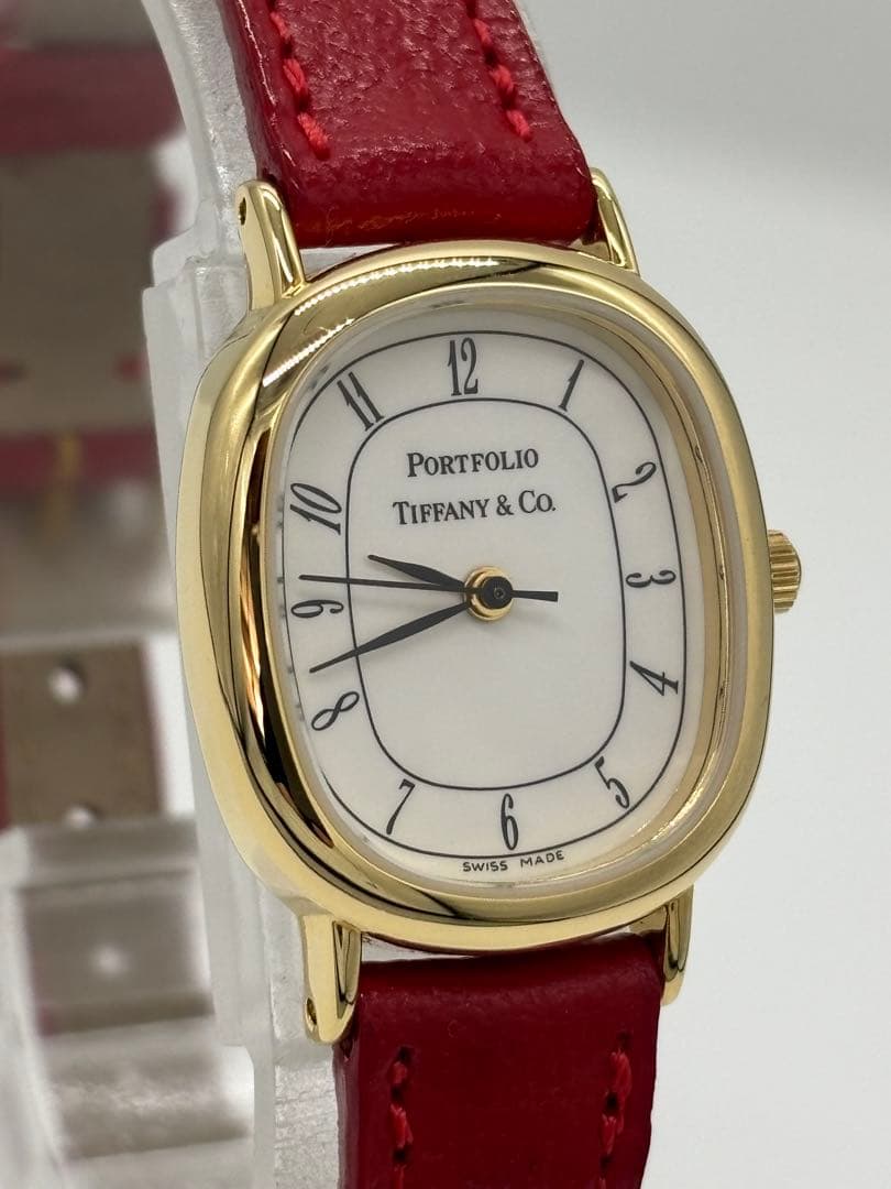 【美品】ティファニー ポートフォリオ クォーツ 【稼働品】箱 専用ケース付き