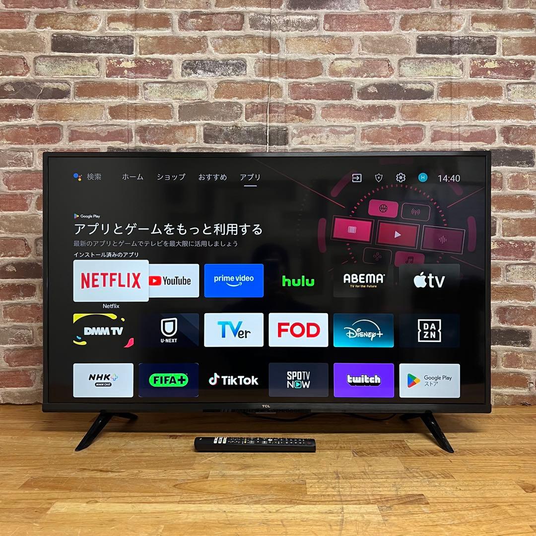 TCL 43V型4K 液晶テレビ スマートテレビ 43P615 動画配信アプリ○