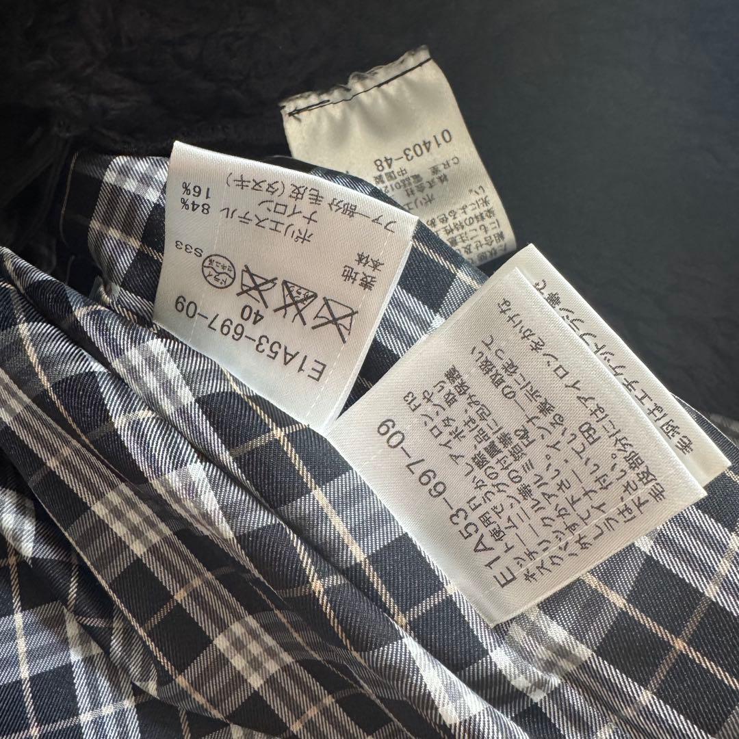 バーバリーブルーレーベル　ボアライナー付き　ファー　モッズコート　40 L 黒