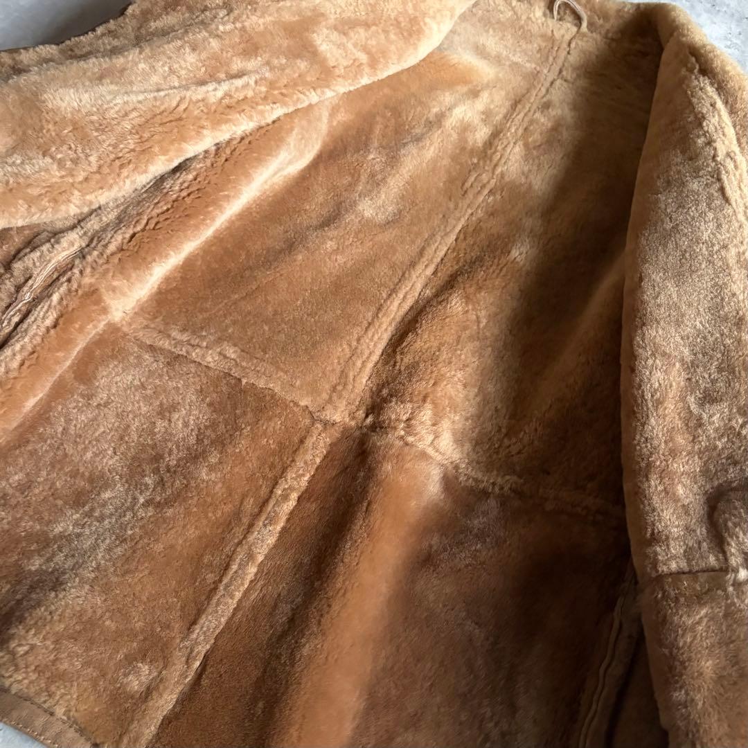 【70s vintage】リアルムートンコート　本革　ヌバックレザー　ユーロ古着