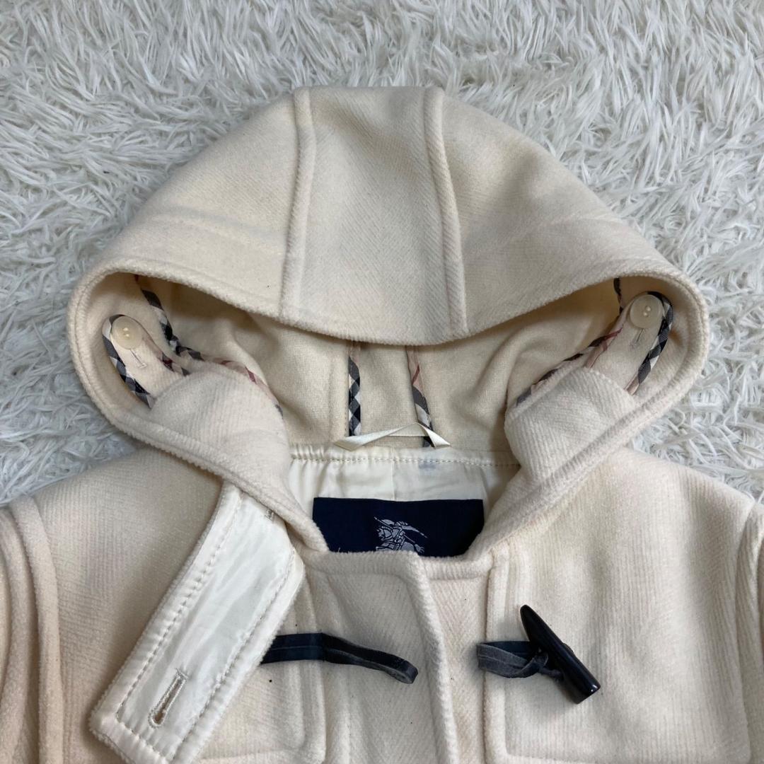 美品✨バーバリーロンドン ダッフルコート フード付 白 ホワイト 40 Lサイズ
