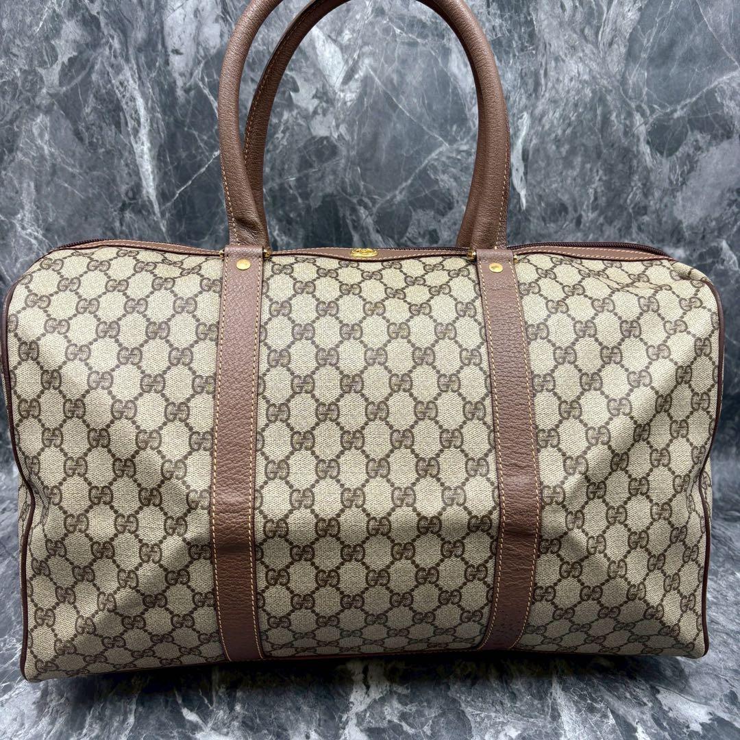 ✨美品✨GUCCI GGボストンバッグ ショルダー ベージュ ブラウン レザー