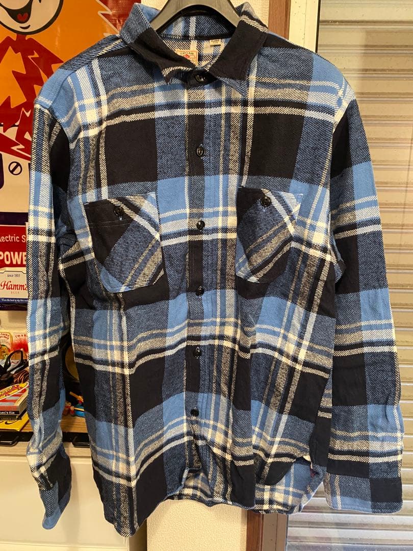 SUGAR ネルシャツ X-LARGE 青・黒・白チェック