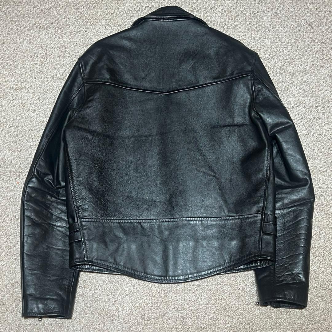 HORN WORKS／ダブルライダースジャケット／ブラック／Mサイズ