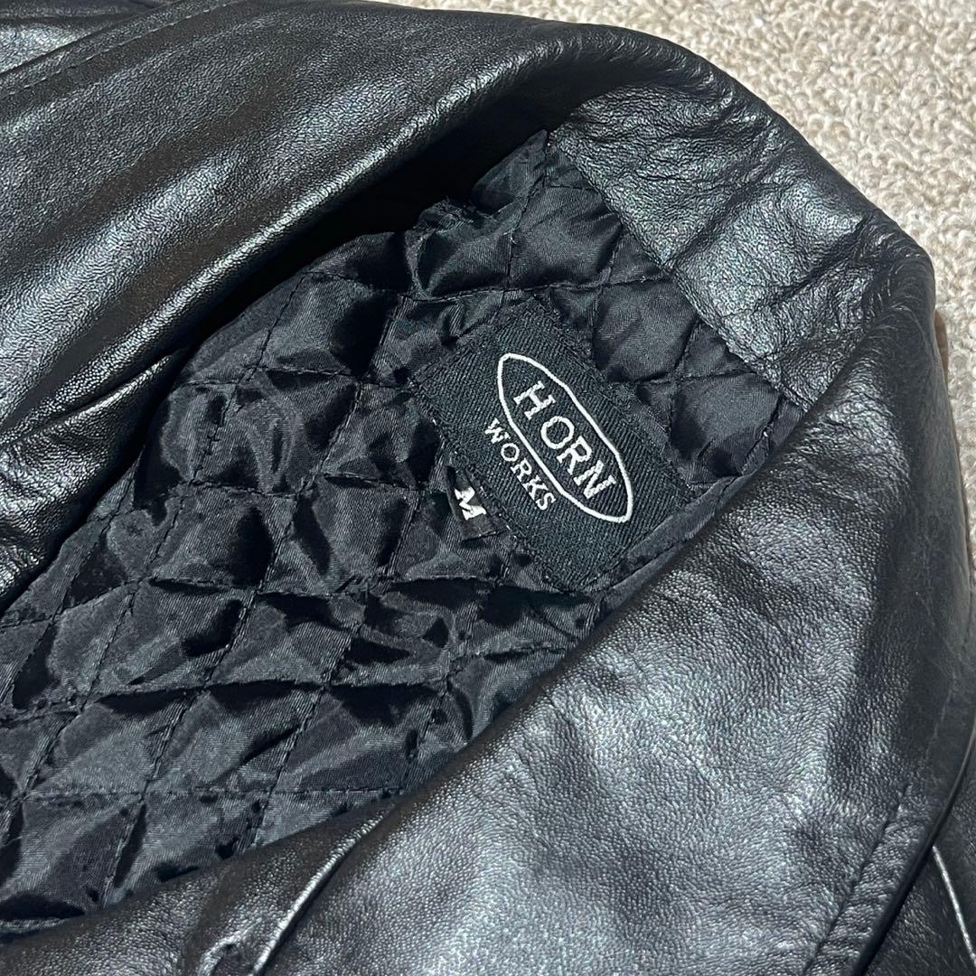 HORN WORKS／ダブルライダースジャケット／ブラック／Mサイズ