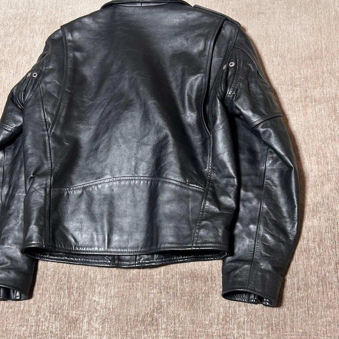 美品　HORN WORKS ダブルライダースジャケット　本革　(L) ブラック