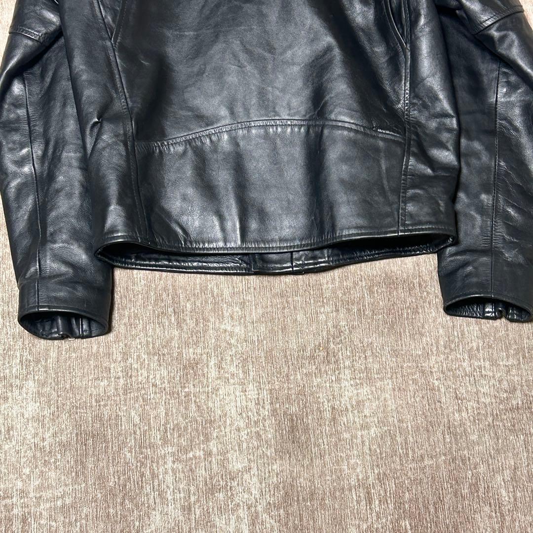 美品　HORN WORKS ダブルライダースジャケット　本革　(L) ブラック