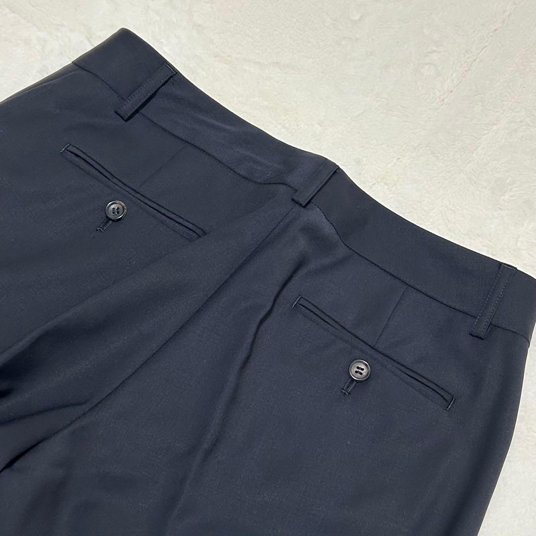 極美品✨ セオリーリュクス スーパー120 パンツスーツ XL位 ネイビー