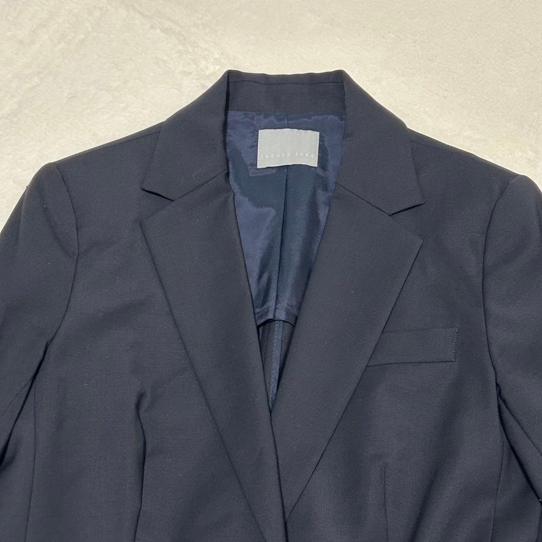 極美品✨ セオリーリュクス スーパー120 パンツスーツ XL位 ネイビー