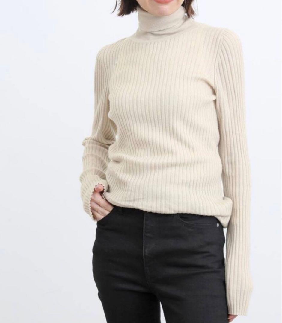 未使用級✨アパルトモン WIDE Rib Knit タートルネックニット 洗える