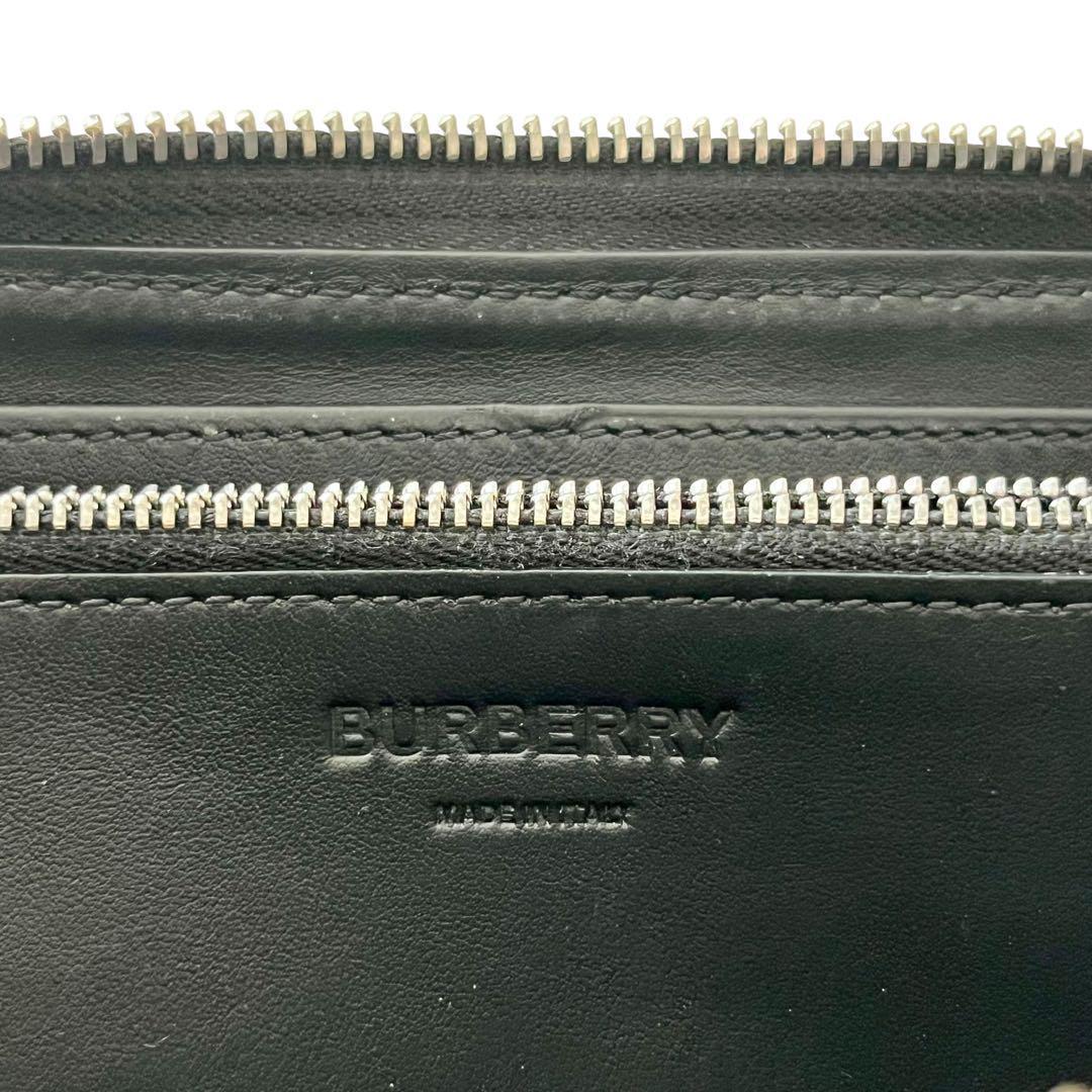 人気　Burberry バーバリー　長財布　レザー　ブラック　ロゴ　黒
