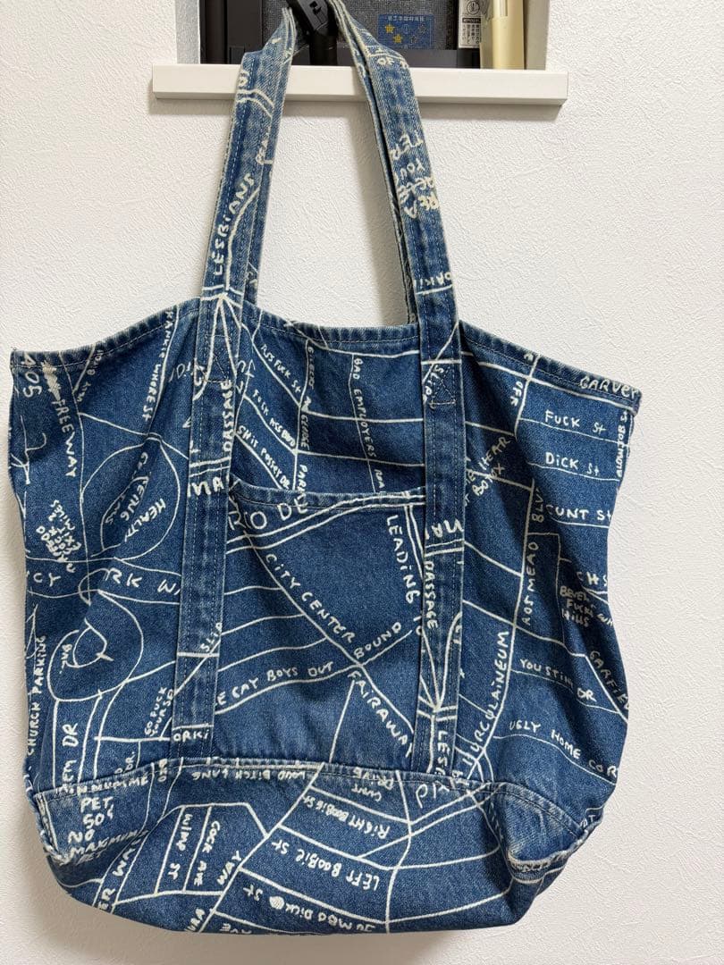 Supreme 地図柄 デニム トートバッグ