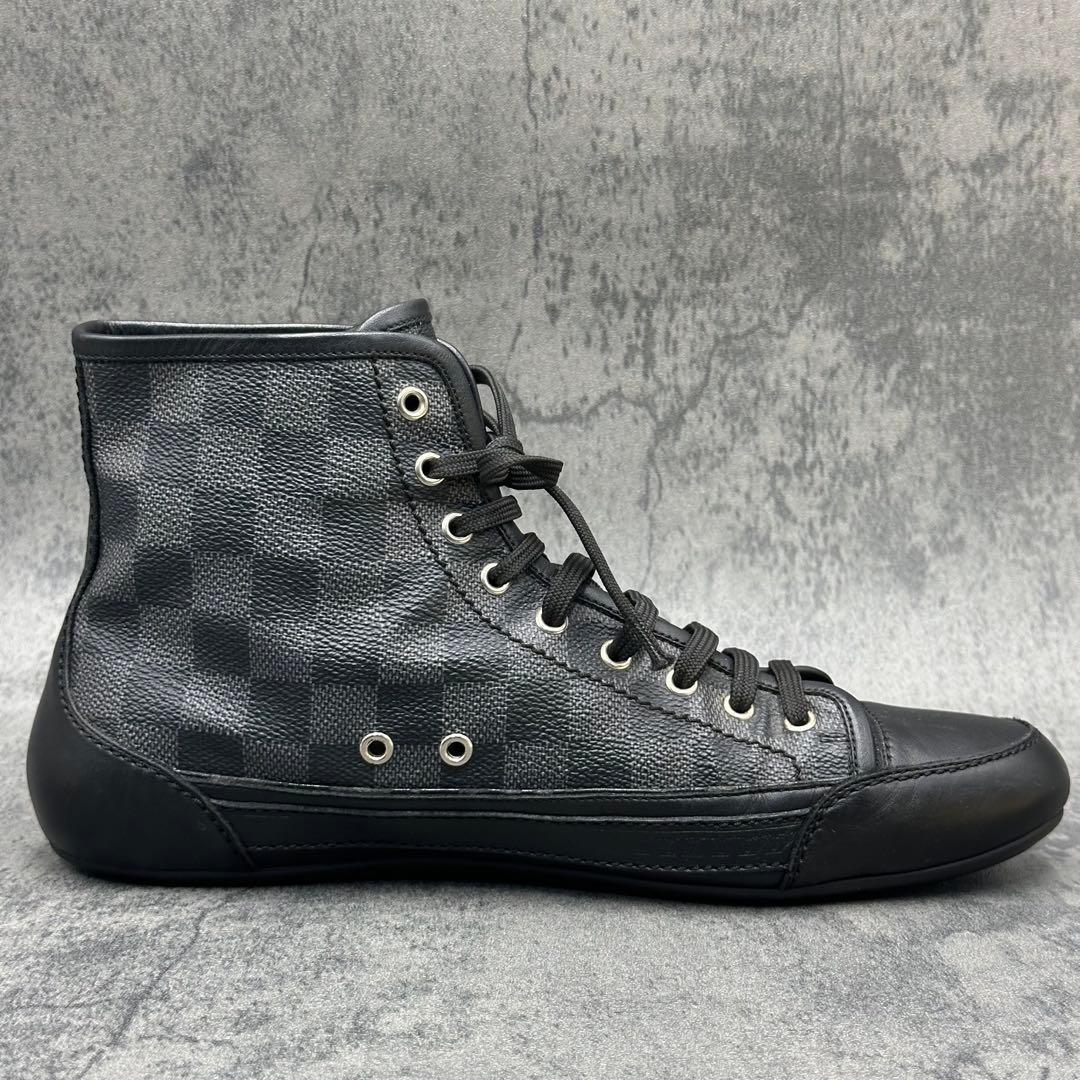 ルイヴィトン ダミエ ハイカットスニーカー 26cm相当 黒 メンズ