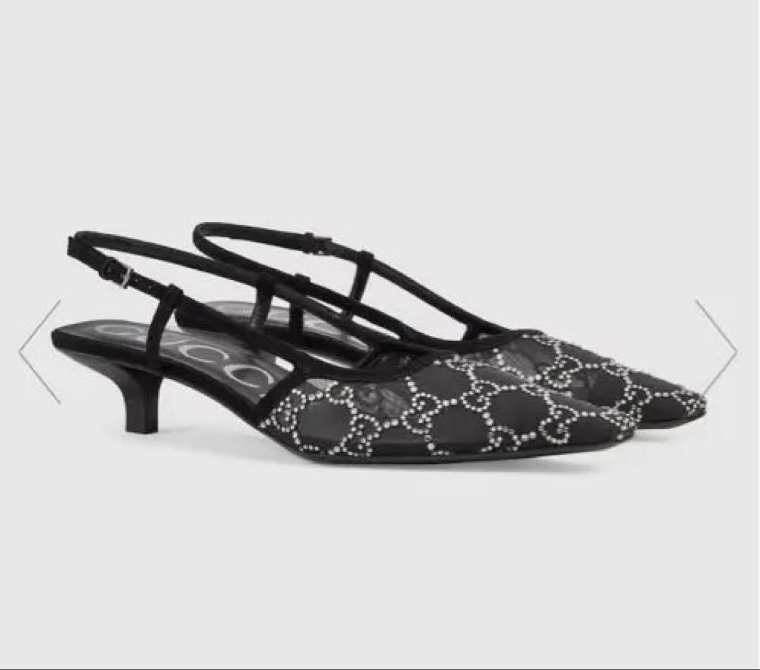 GUCCI GGスリングバックパンプス ブラック