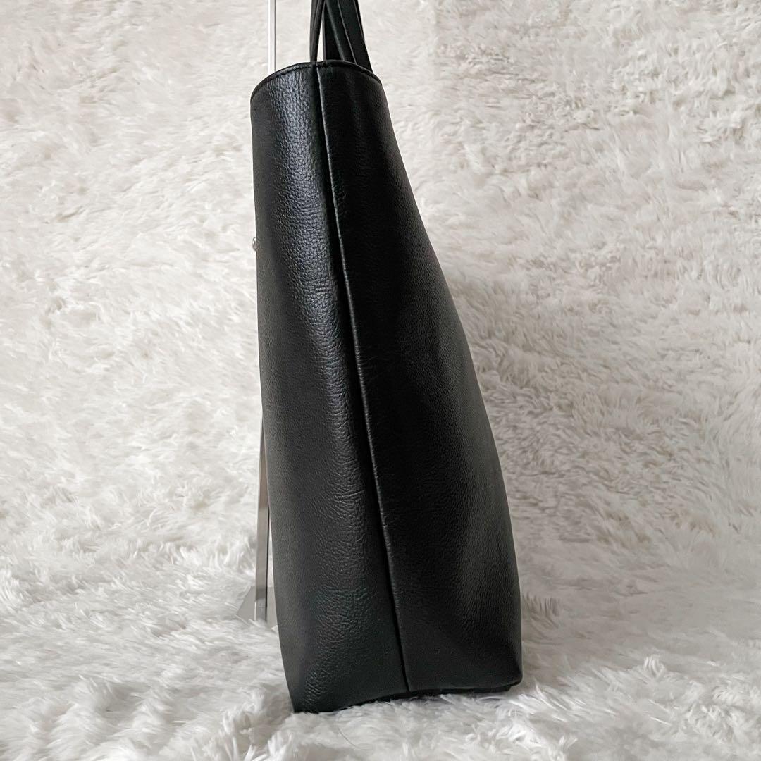 極美品 ユナイテッドアローズ トートバッグ シボ 本革 黒 A4可 大容量 通勤