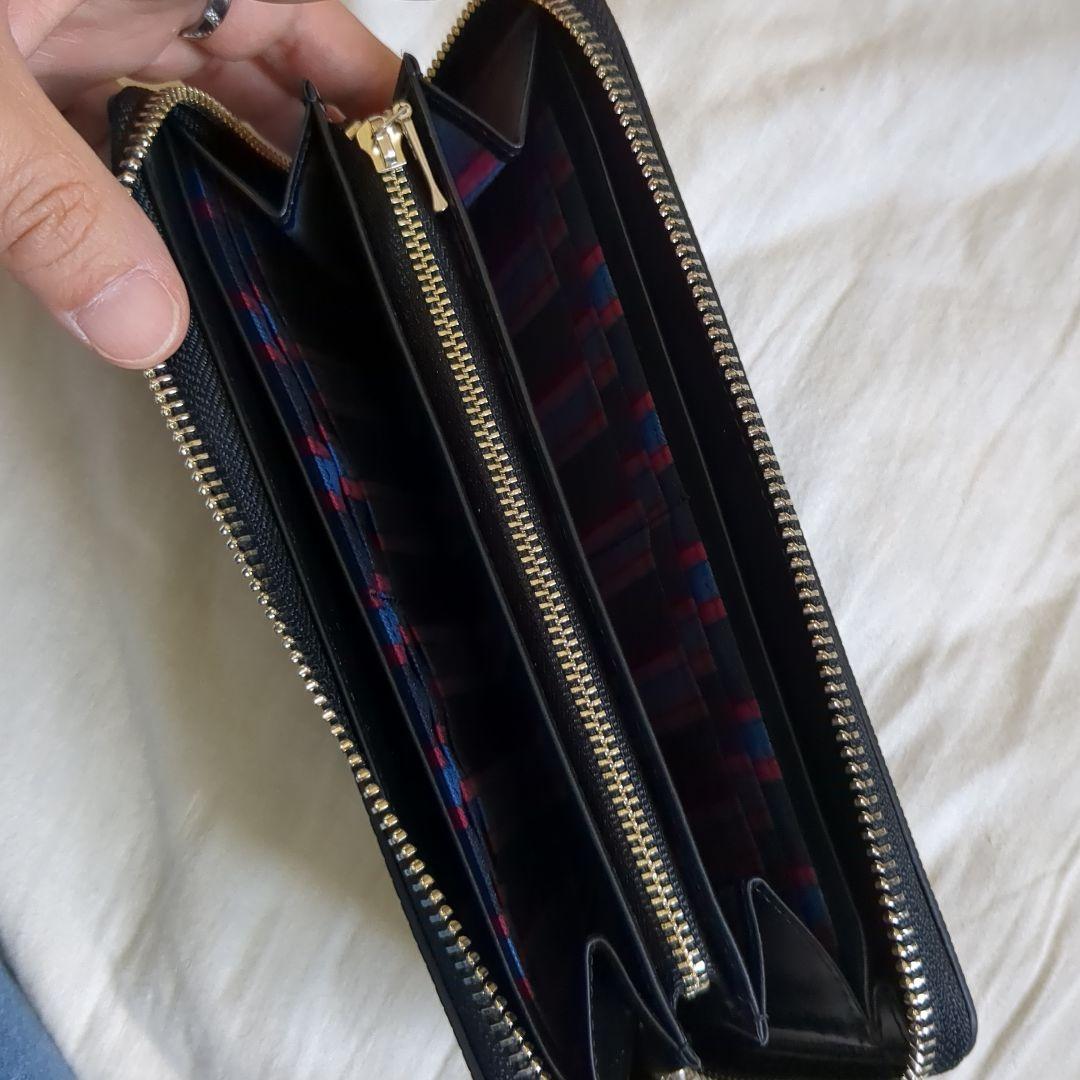 未使用　タケオキクチ ラウンドジップ 型押し 牛革 TAKEO KIKUCHI