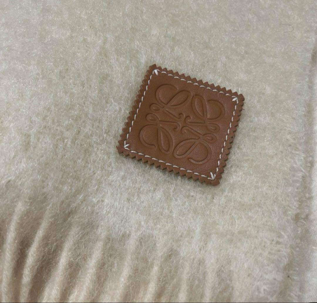 LOEWE/ロエベマフラーアイボリー モヘア&ウール