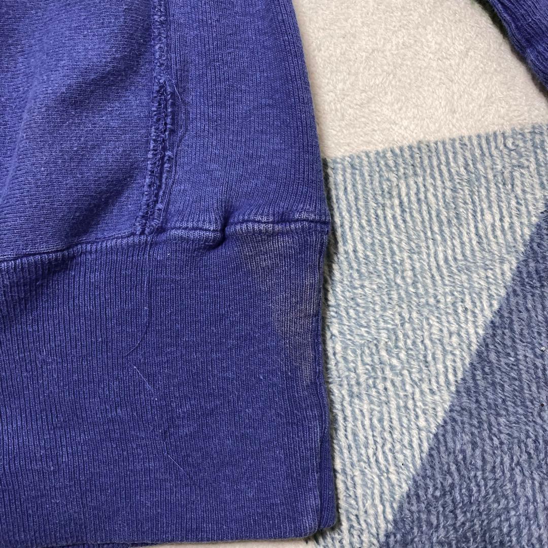 90s Championブルー系三段 リバースウィーブ刺繍タグ XL USA製