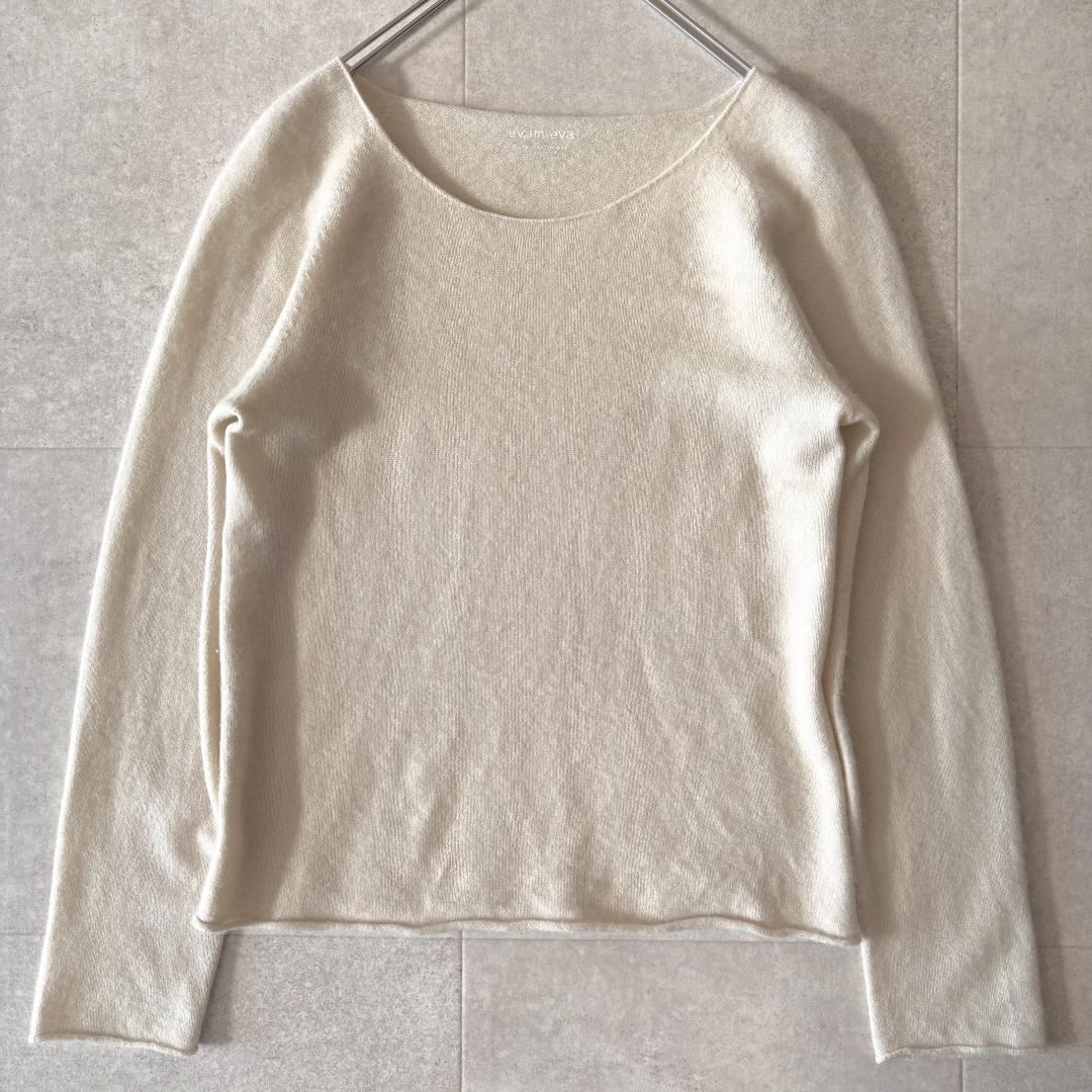 極美品✨️3,3万 エヴァムエヴァ カシミア100%クルーネックニット 洗える