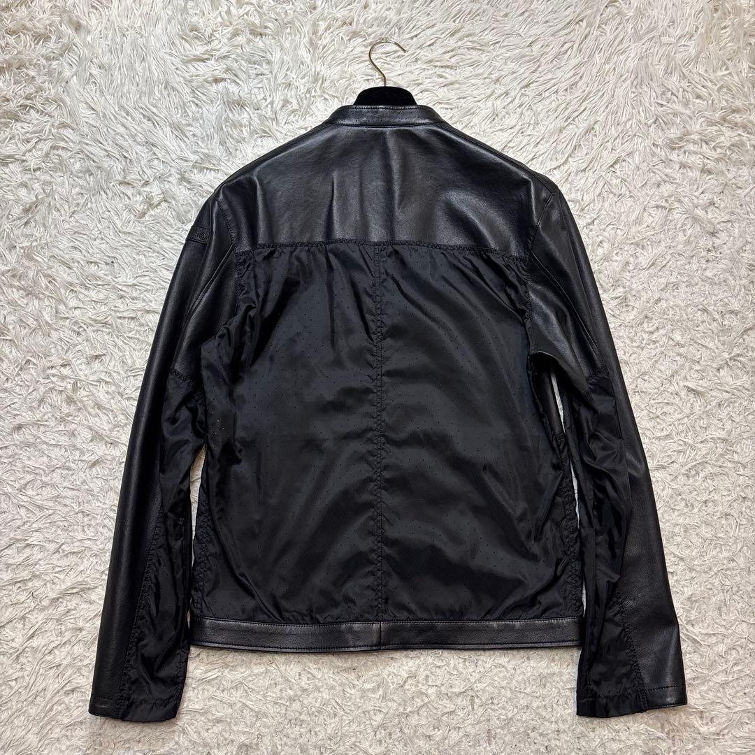 美品【ドローム】シングル　レザー　ririジップ　切り替え　イタリア　羊革　XS