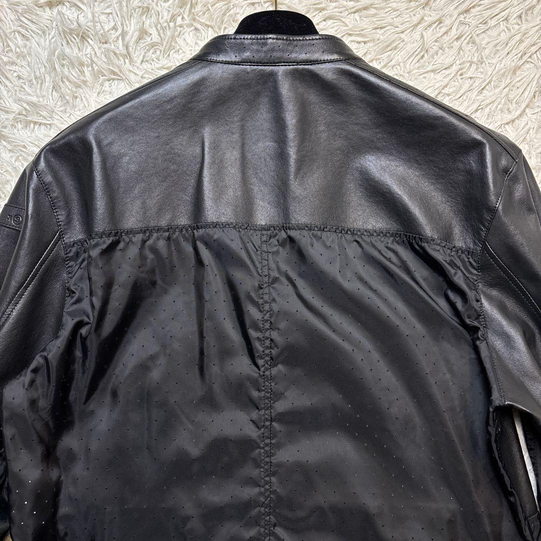 美品【ドローム】シングル　レザー　ririジップ　切り替え　イタリア　羊革　XS