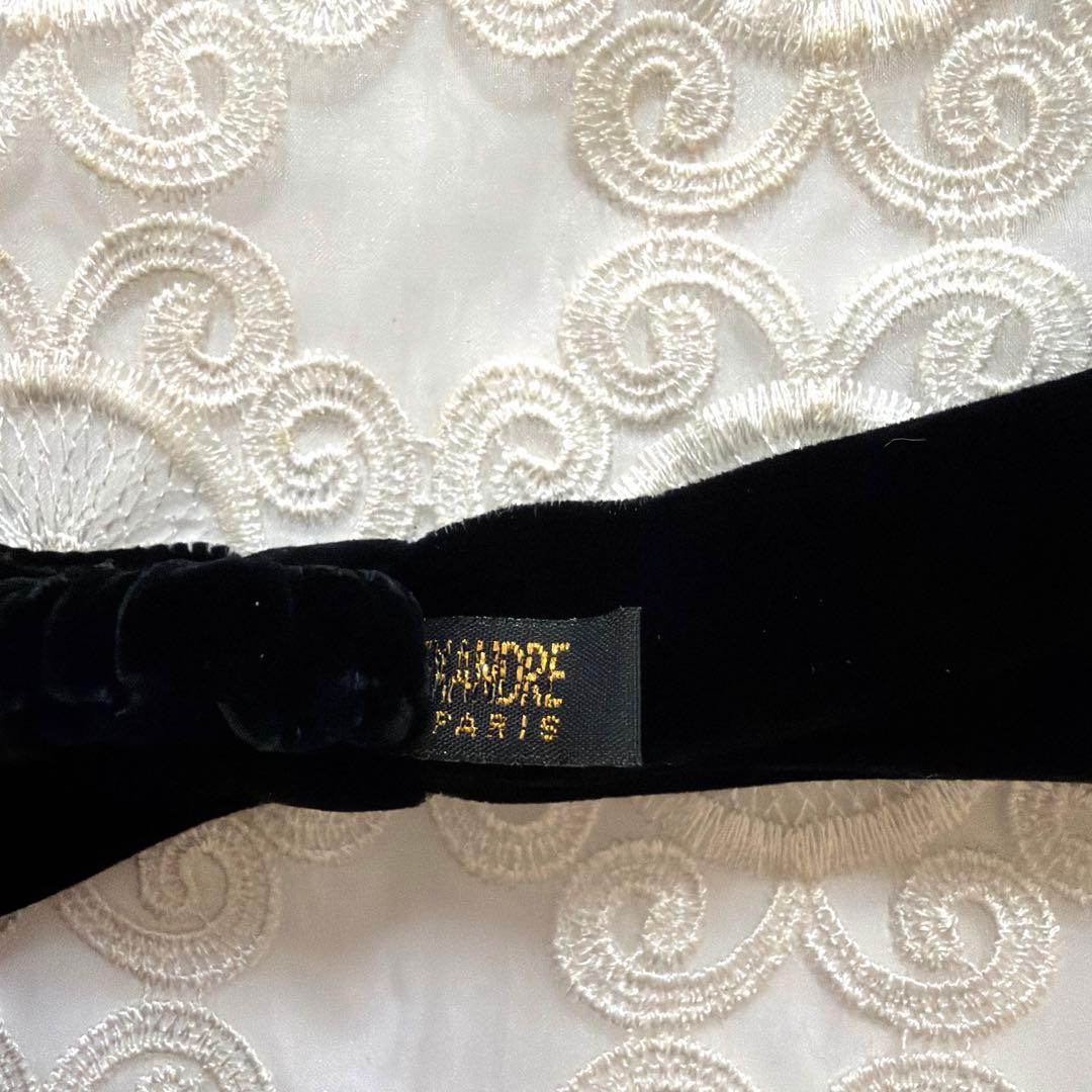 新品未使用 アレクサンドルドゥパリ ベロアリボンゴム ポニー ブラック