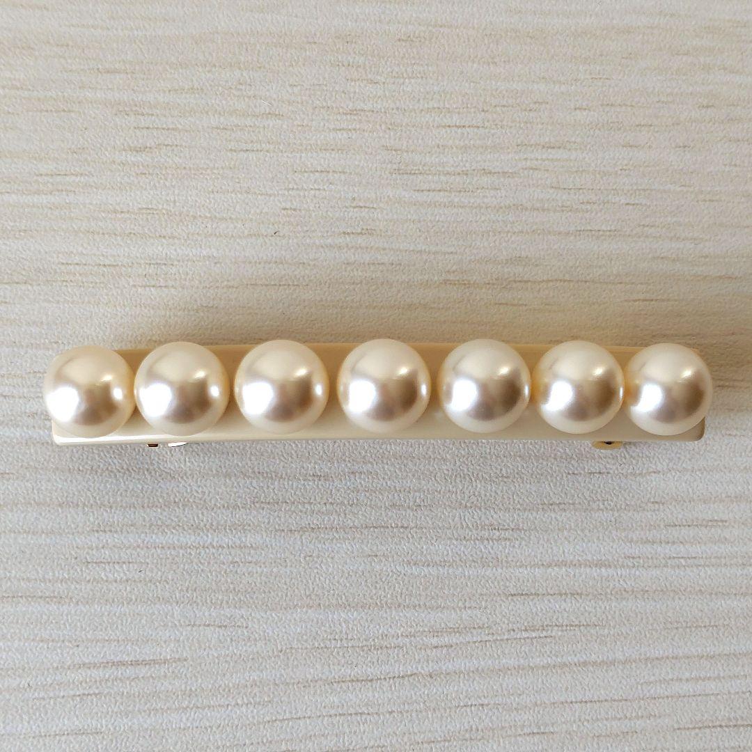 美品✨️アレクサンドルドゥパリ　パール付きバレッタ