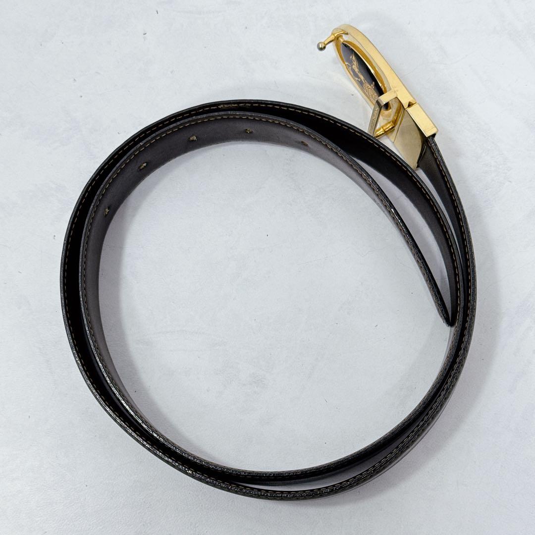 CELINE セリーヌ トリオンフ ダブル回転式ベルト 黒 希少 リバーシブル
