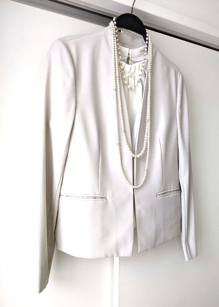 【極美品】23区　ニジュウサンク　ノーカラー　ジャケット　スーツ　大きめ　L