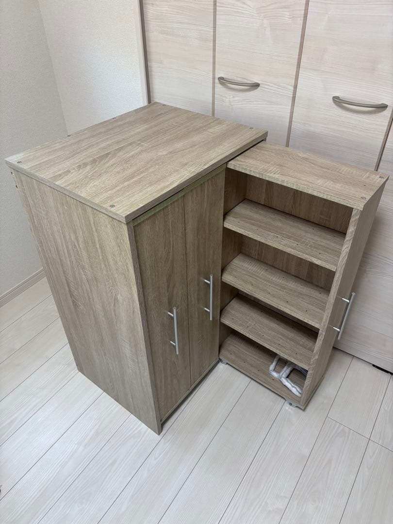 オーク 3扉収納キャビネット