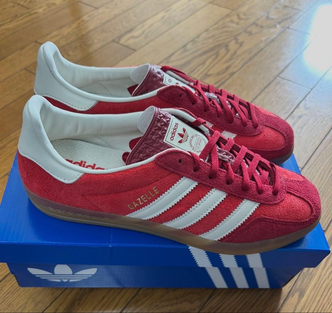 アディダス ガゼルインドア W レッド ホワイト 27cm