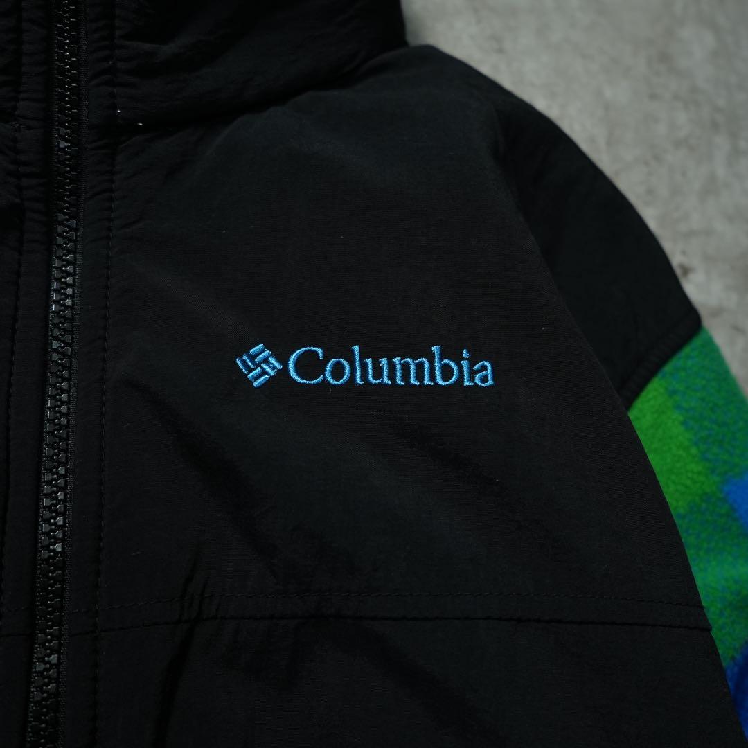 y2k Columbia フリースナイロンジャケット チェック柄 シティーボーイ
