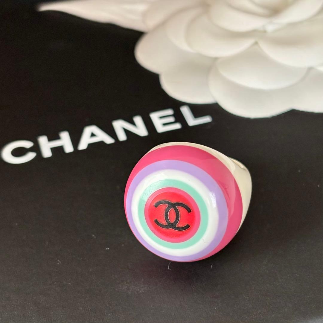 【シャネル】ココマーク リング 指輪 プラスチック ヴィンテージ 約12号