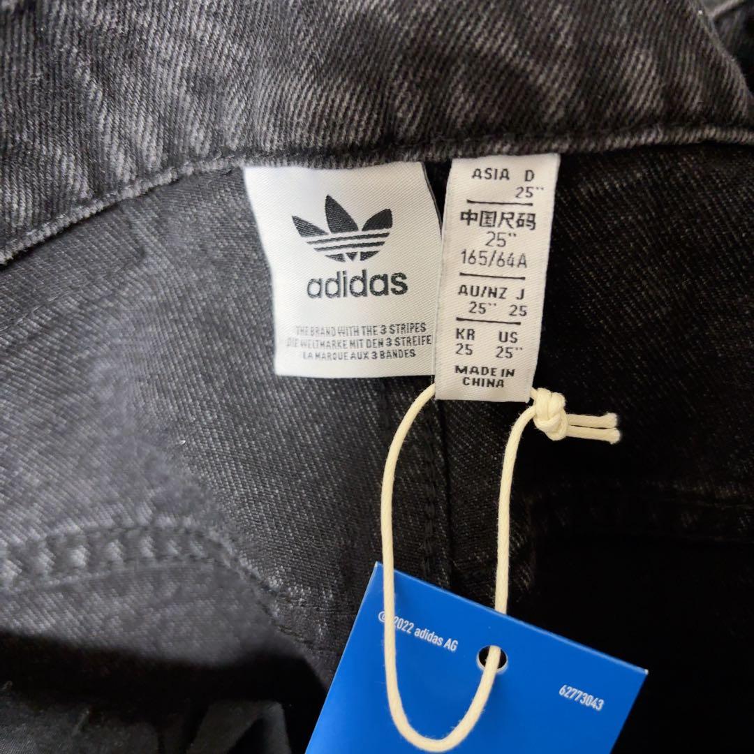 adidas ADILENIUM ジップウォッシュド デニムパンツ 25inch