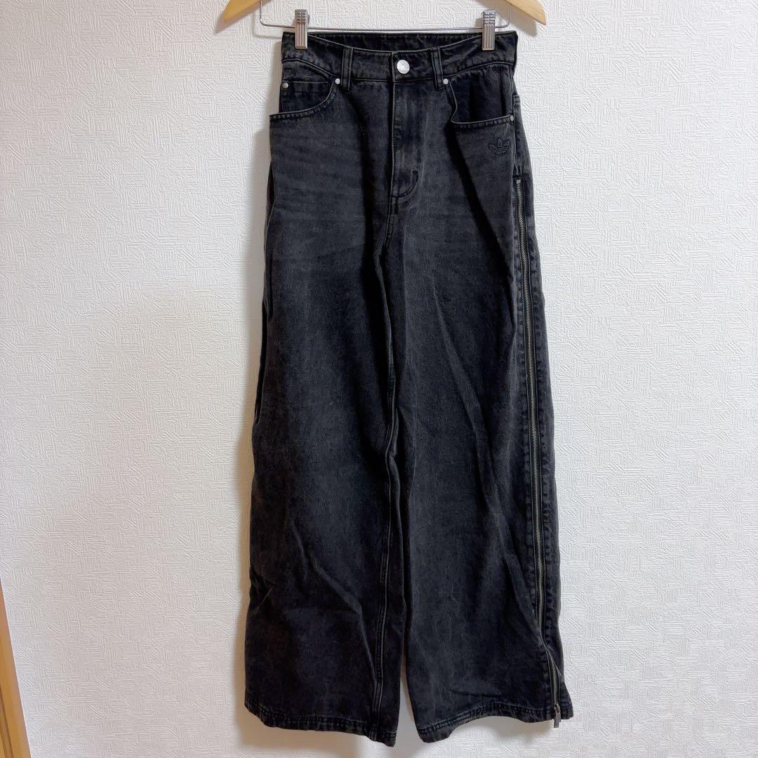 adidas ADILENIUM ジップウォッシュド デニムパンツ 25inch