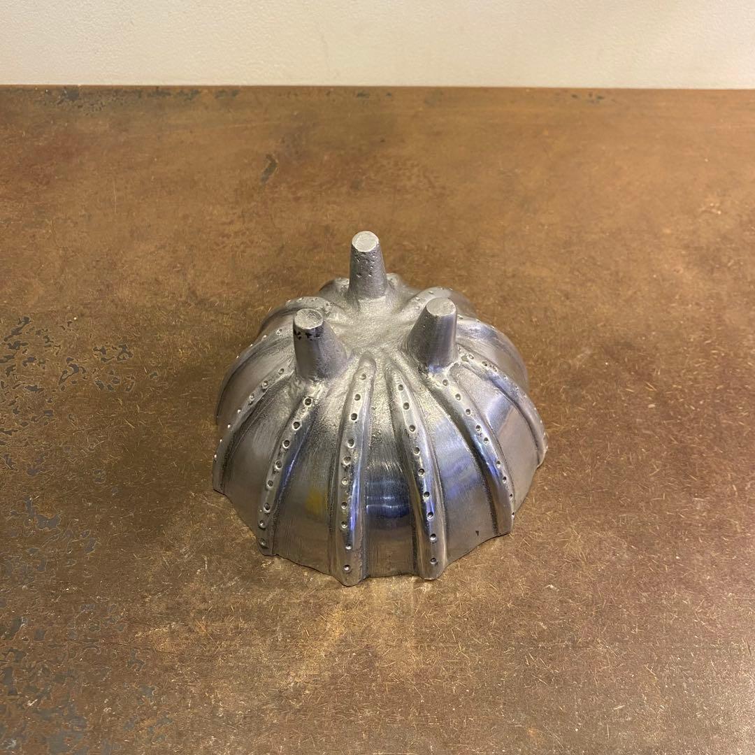 古いガラスのうつわ と 三つ脚金属器 二点セット 古道具