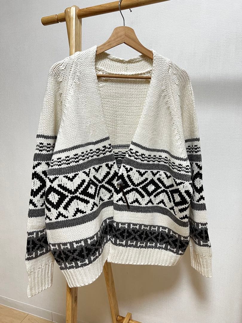 FRAMeWORK ジャガードカーディガン 白