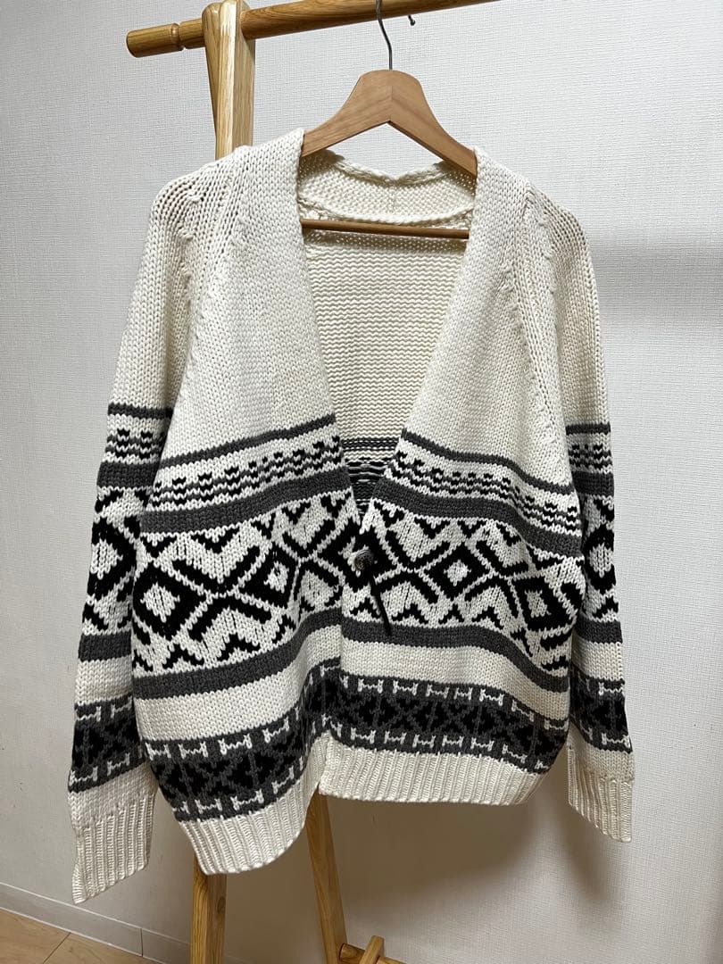 FRAMeWORK ジャガードカーディガン 白