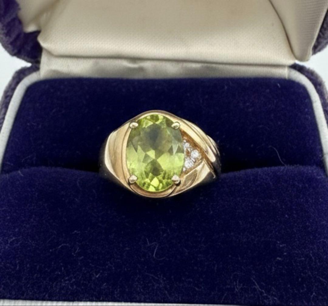 ペリドット ダイヤモンド　指輪　リング　18K 750 FGP
