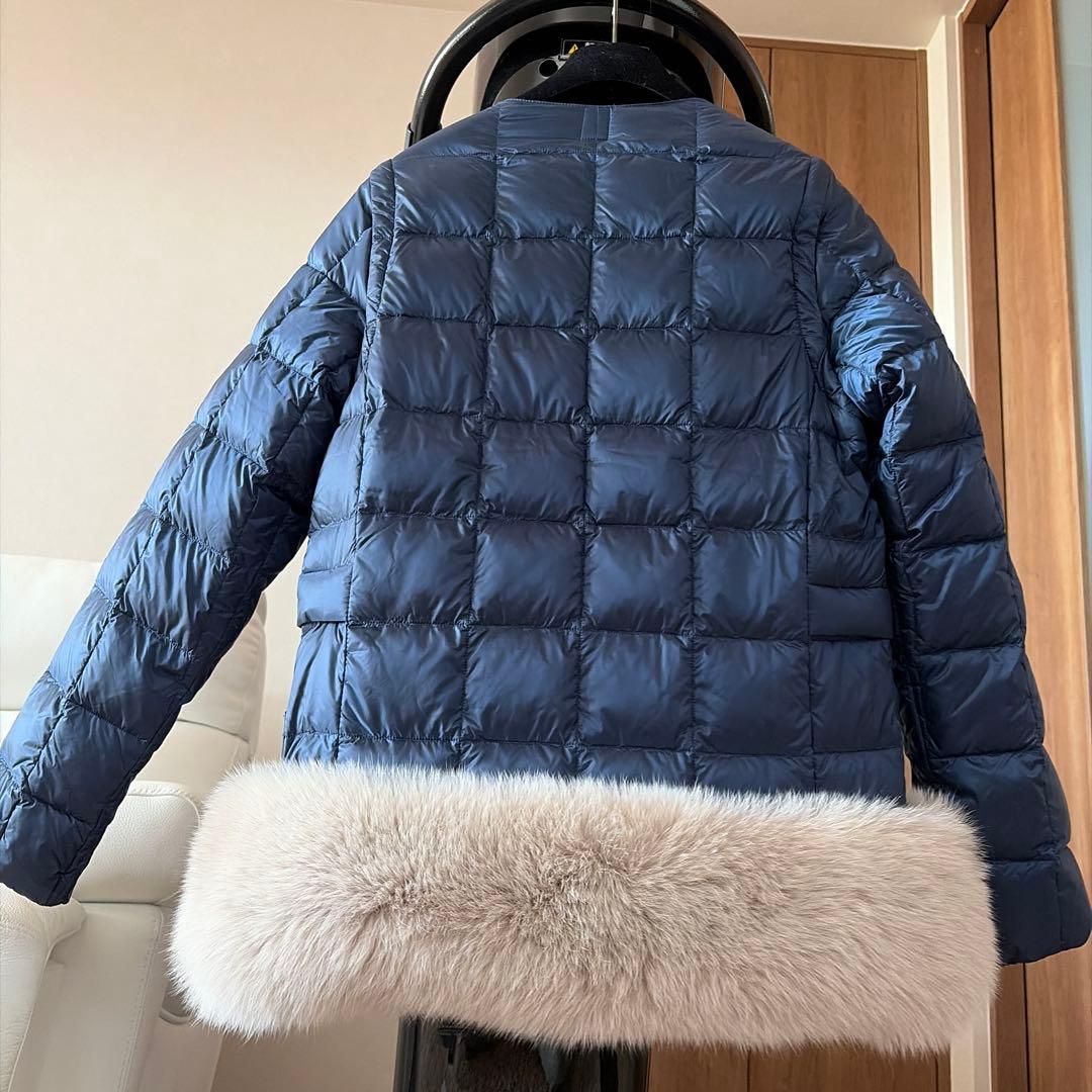 タイオン　エクストラ ダウンジャケット3way ネイビー L ファー付き